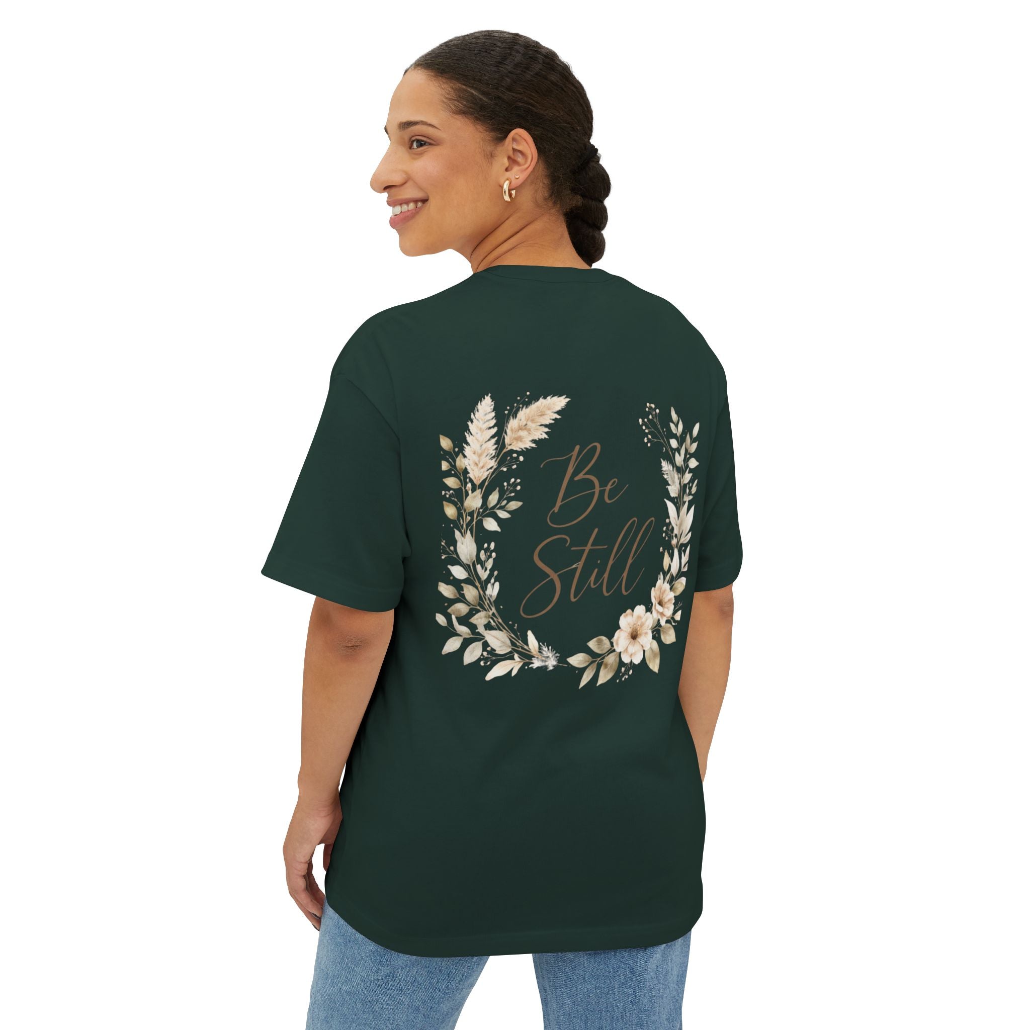 Be Still Floral Tee — Oversized Boxy T‑Shirt