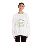 Blessed Crewneck Sweatshirt — Floral Wreath Faith Pullover