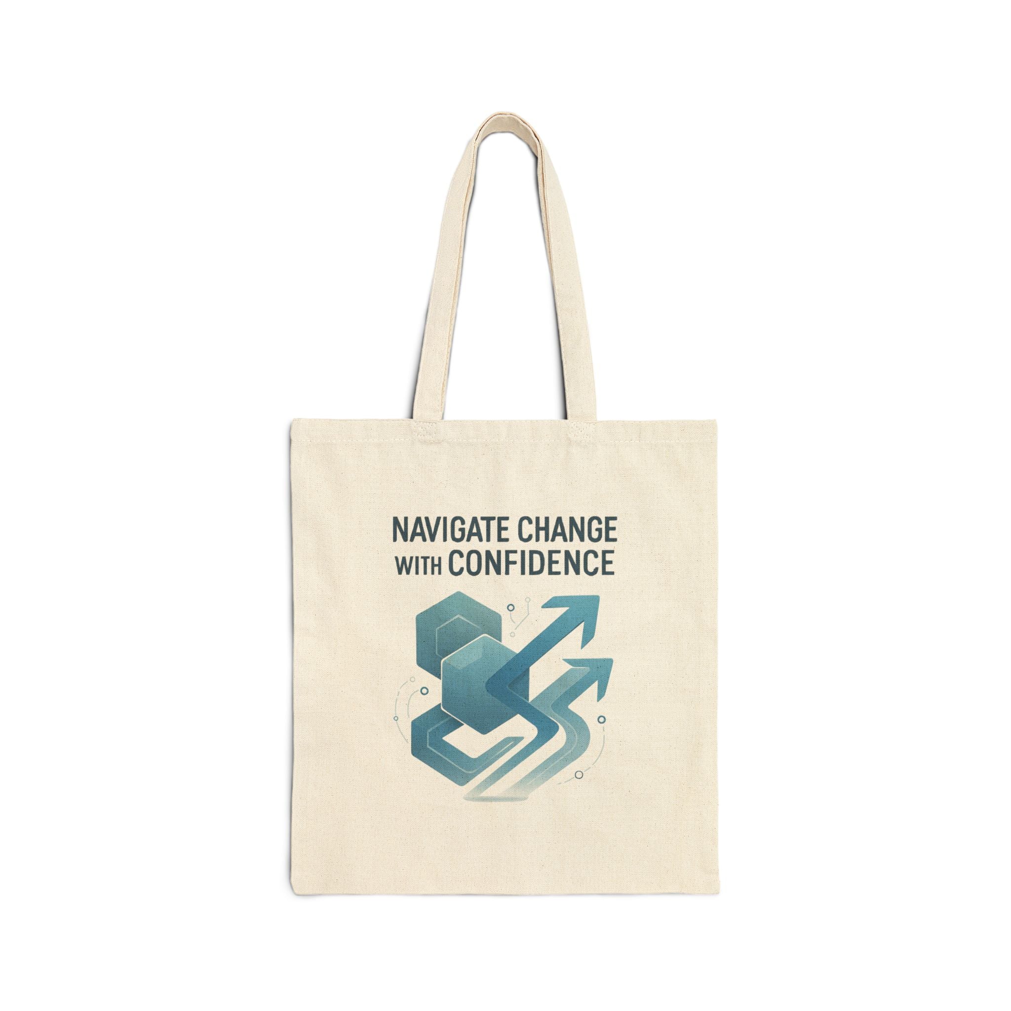 Tote Bag – “Navigate Change With Confidence” Canvas Tote (Motivational Business Design)
