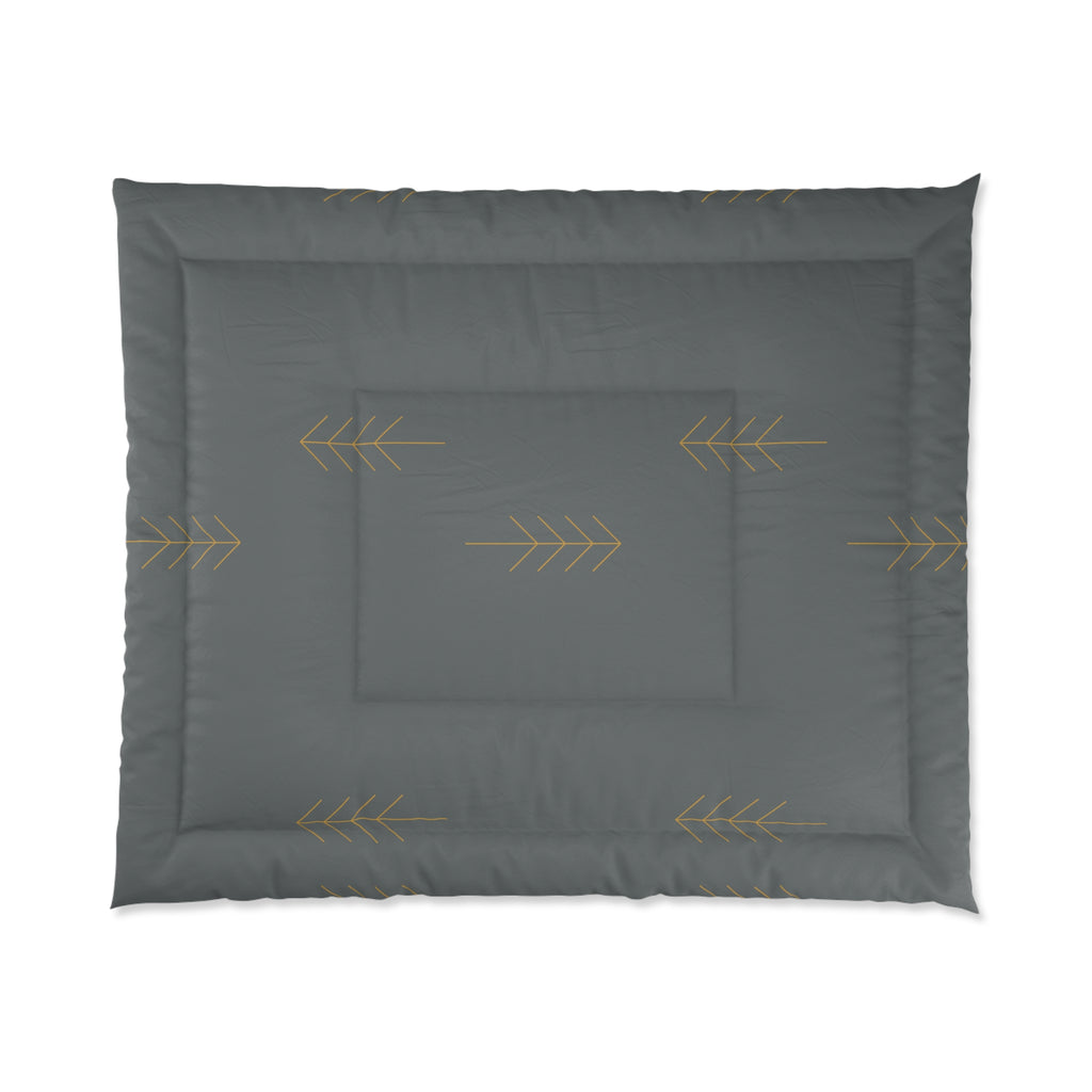 Charcoal Arrow Comforter — Minimalist Boho Bedding for Modern Bedrooms