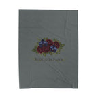 Rooted in Faith Moody Floral Blanket | dark floral velveteen throw