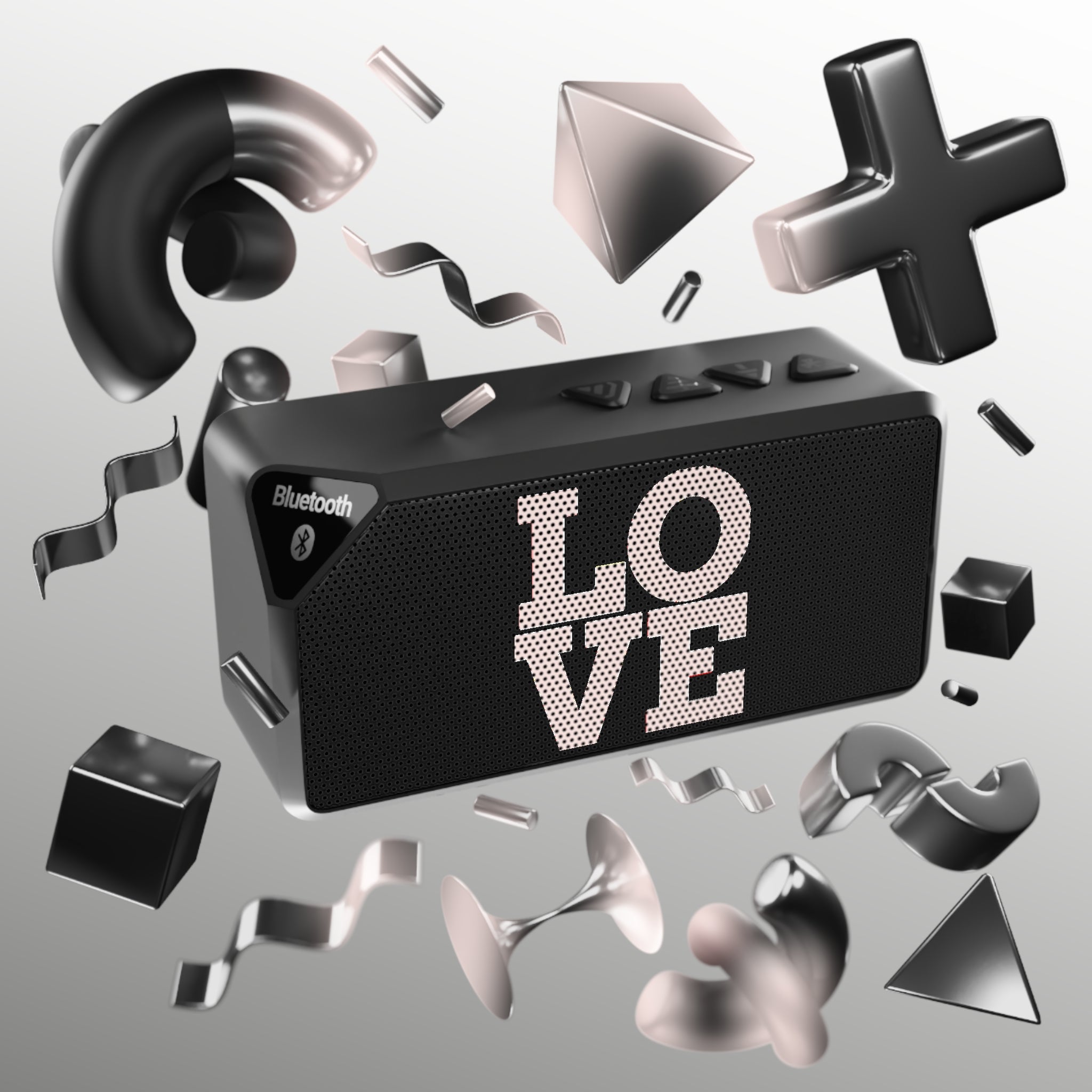 Love-Themed Bluetooth Speaker for Music Lovers, Portable Sound System, Unique Gift, Modern Decor, Music Festival Essential