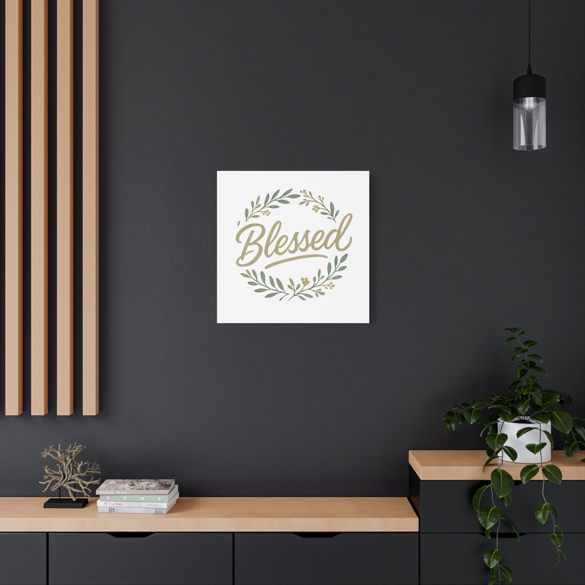 Blessed Wreath Matte Canvas Wall Art (Stretched 1.25")