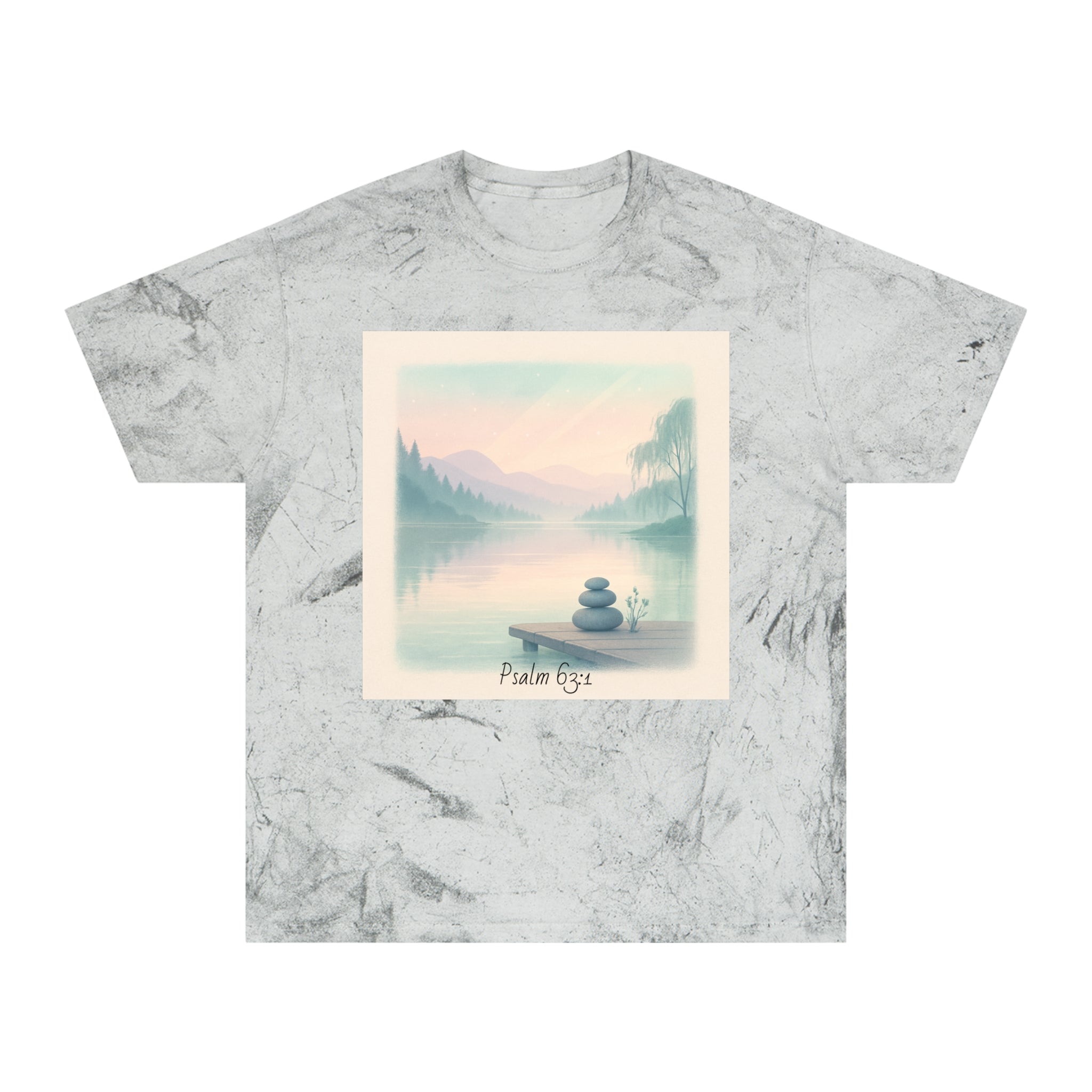 Serene Landscape T-Shirt, Relaxed Fit, Nature Lover Gift, Decorative Tee, Adventure Apparel, Meditation Top