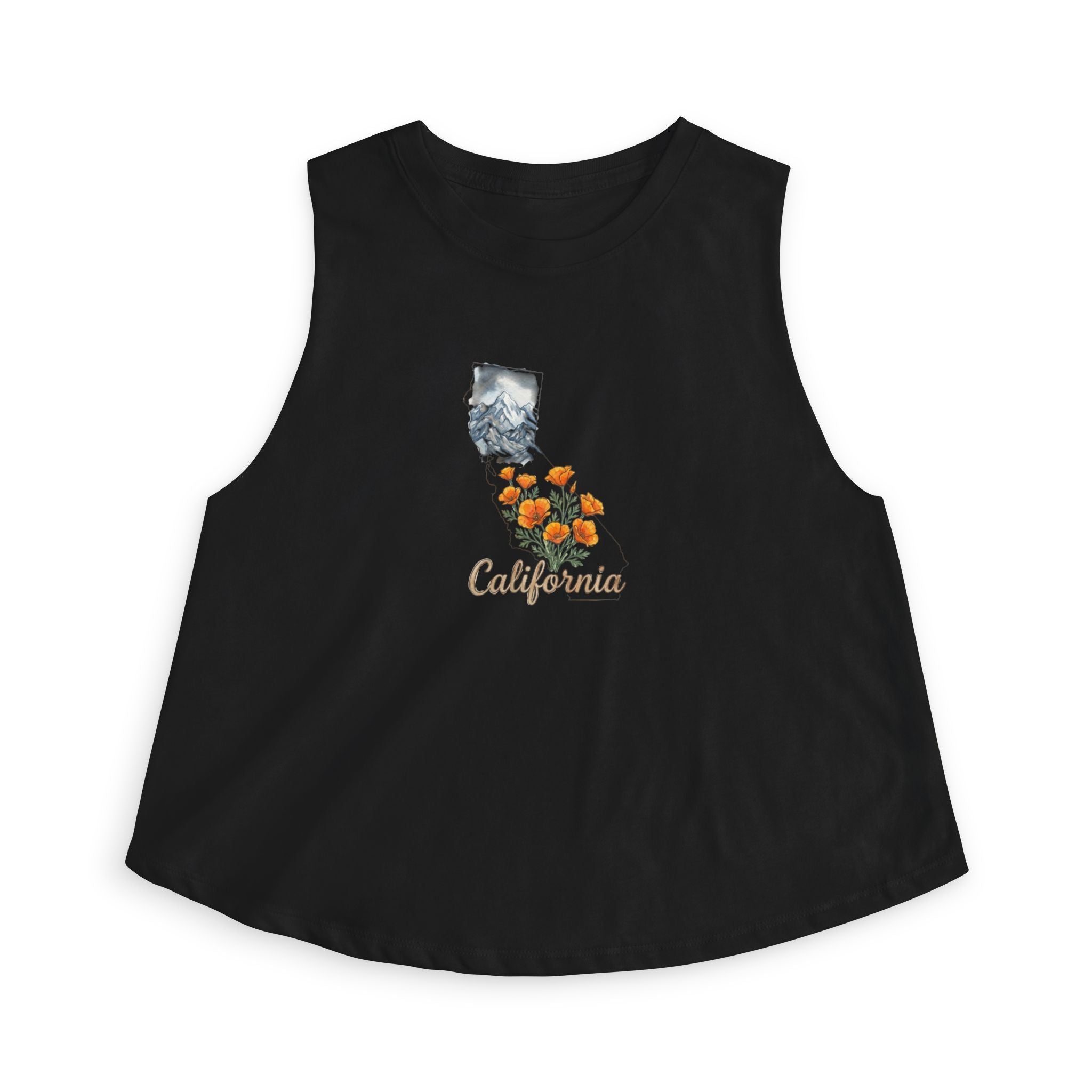 California State Flower Women's Crop Top — Golden Poppy Tank
