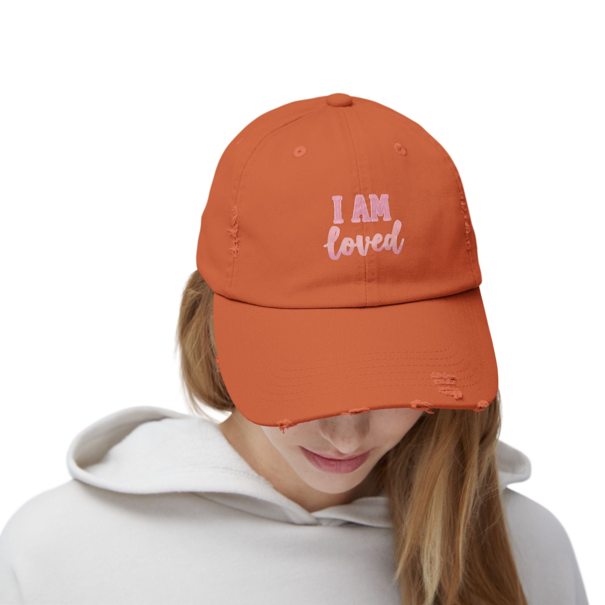I AM LOVED Distressed Cap — Women's Inspirational Dad Hat