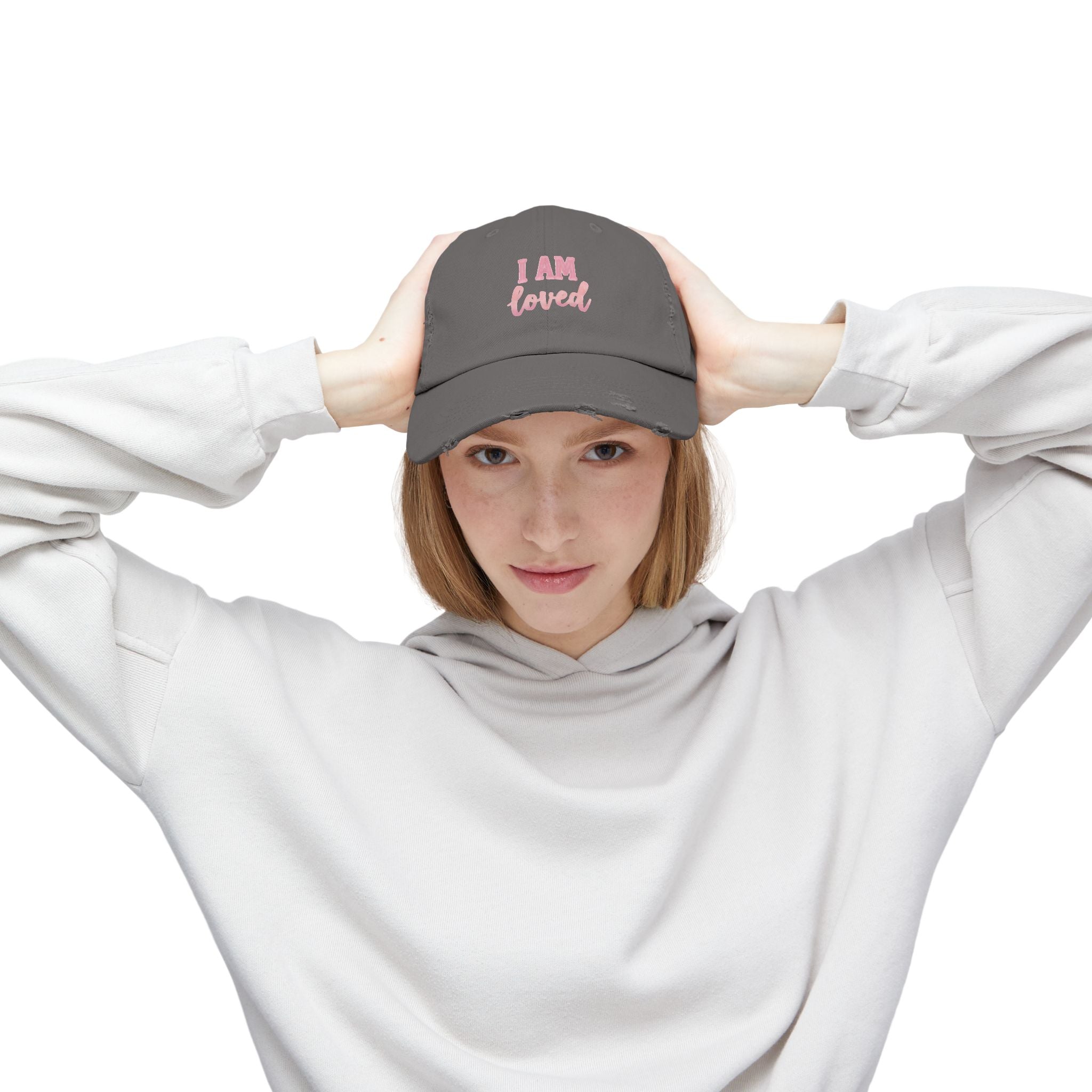 I AM LOVED Distressed Cap — Women's Inspirational Dad Hat