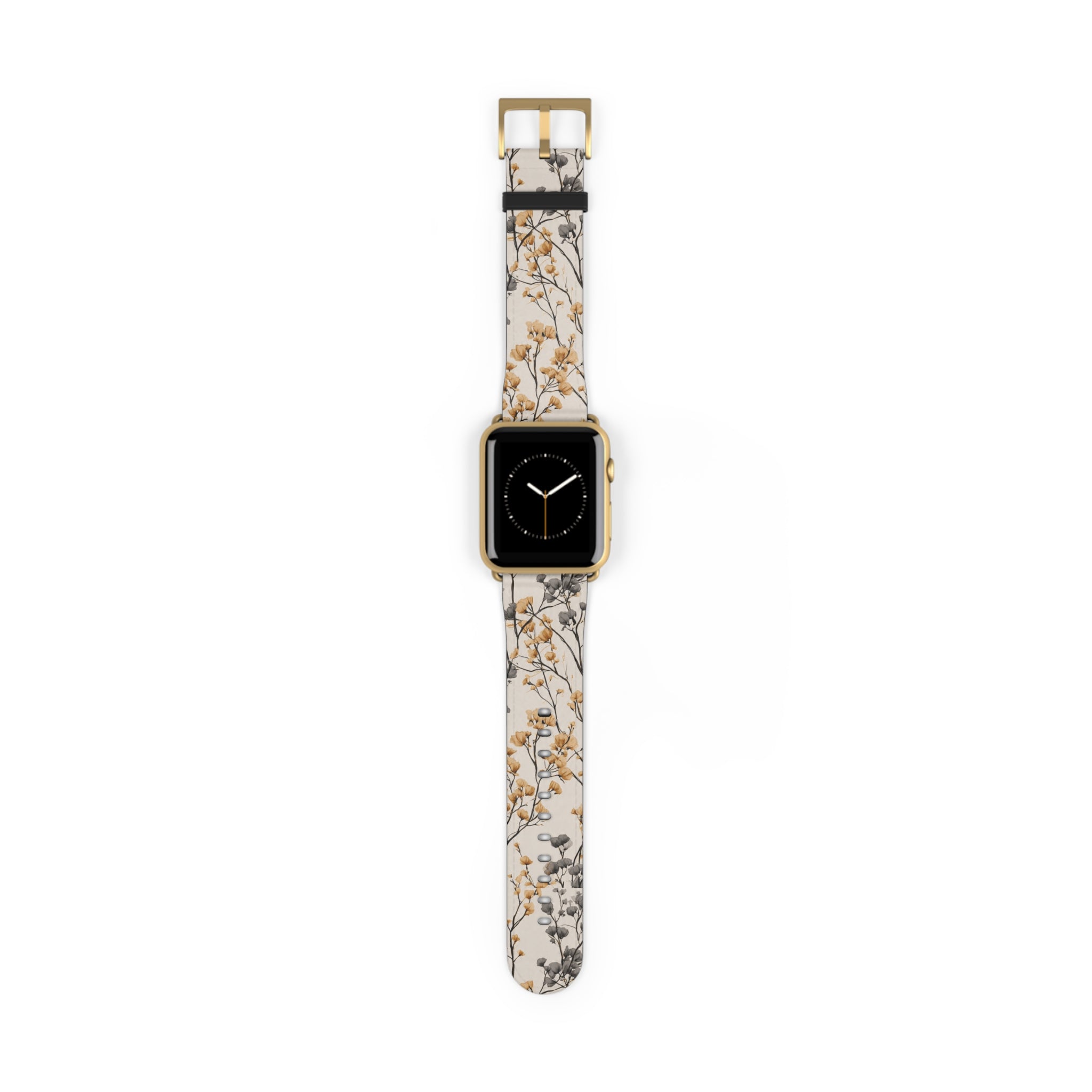Floral Botanical Watch Band — Beige & Grey Dried Flower Apple Watch Strap