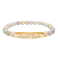 Romans 8:28 Engraved Natural Stone Stretch Bracelet