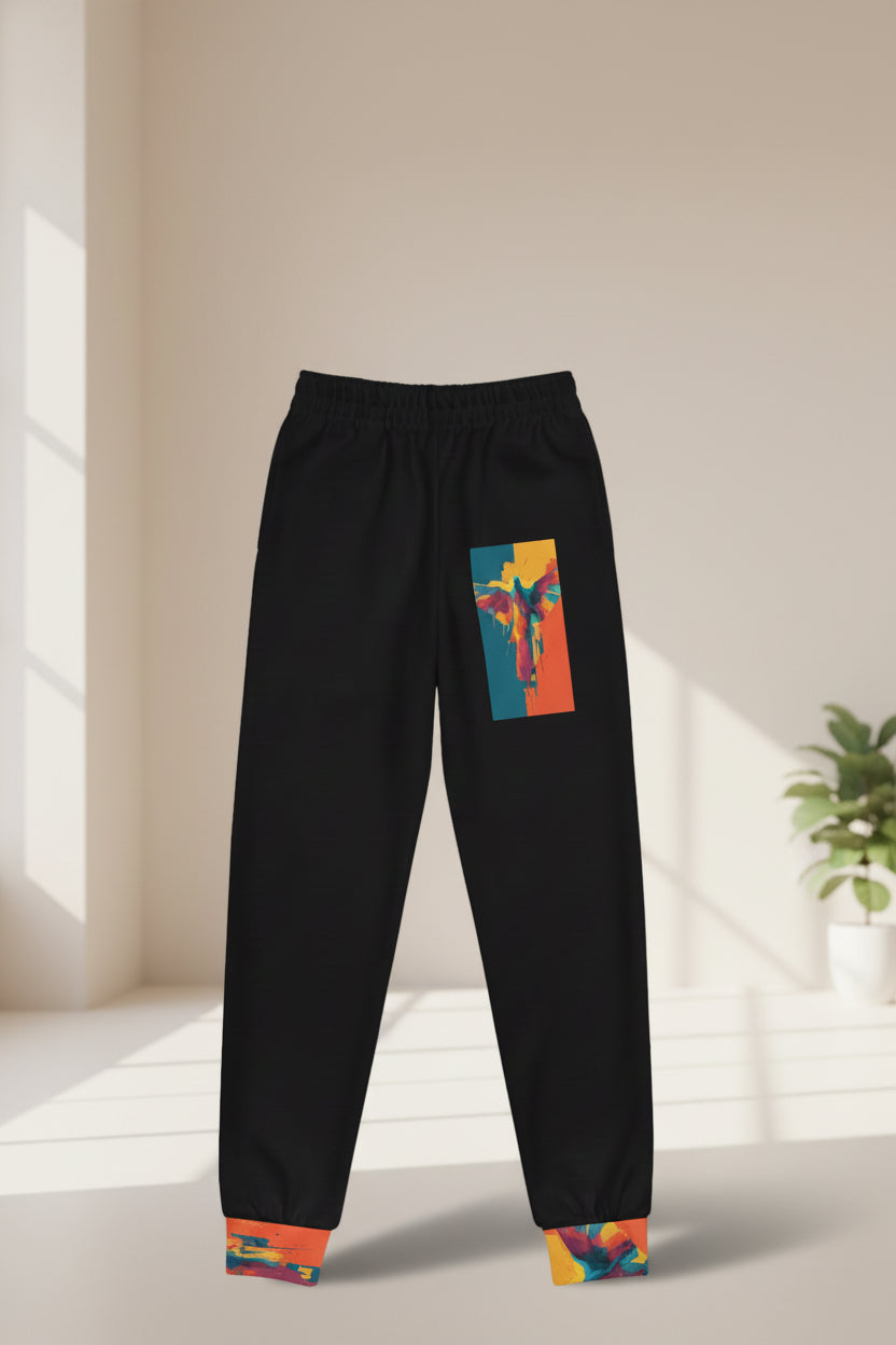 Youth Joggers — Abstract Dove All-Over-Print