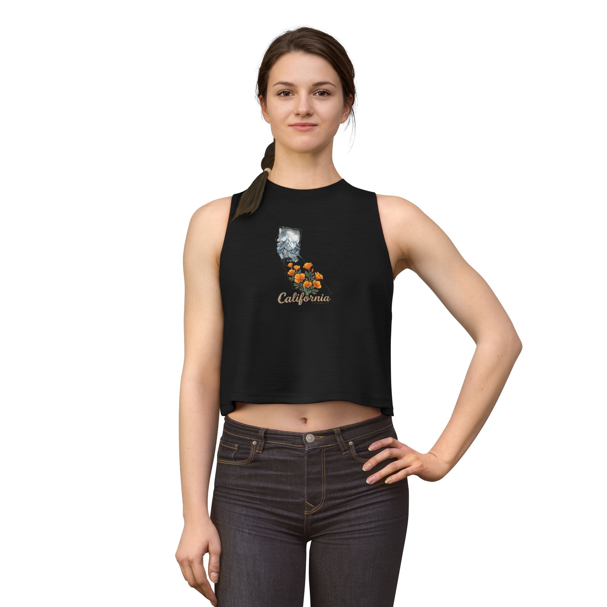 California State Flower Women's Crop Top — Golden Poppy Tank