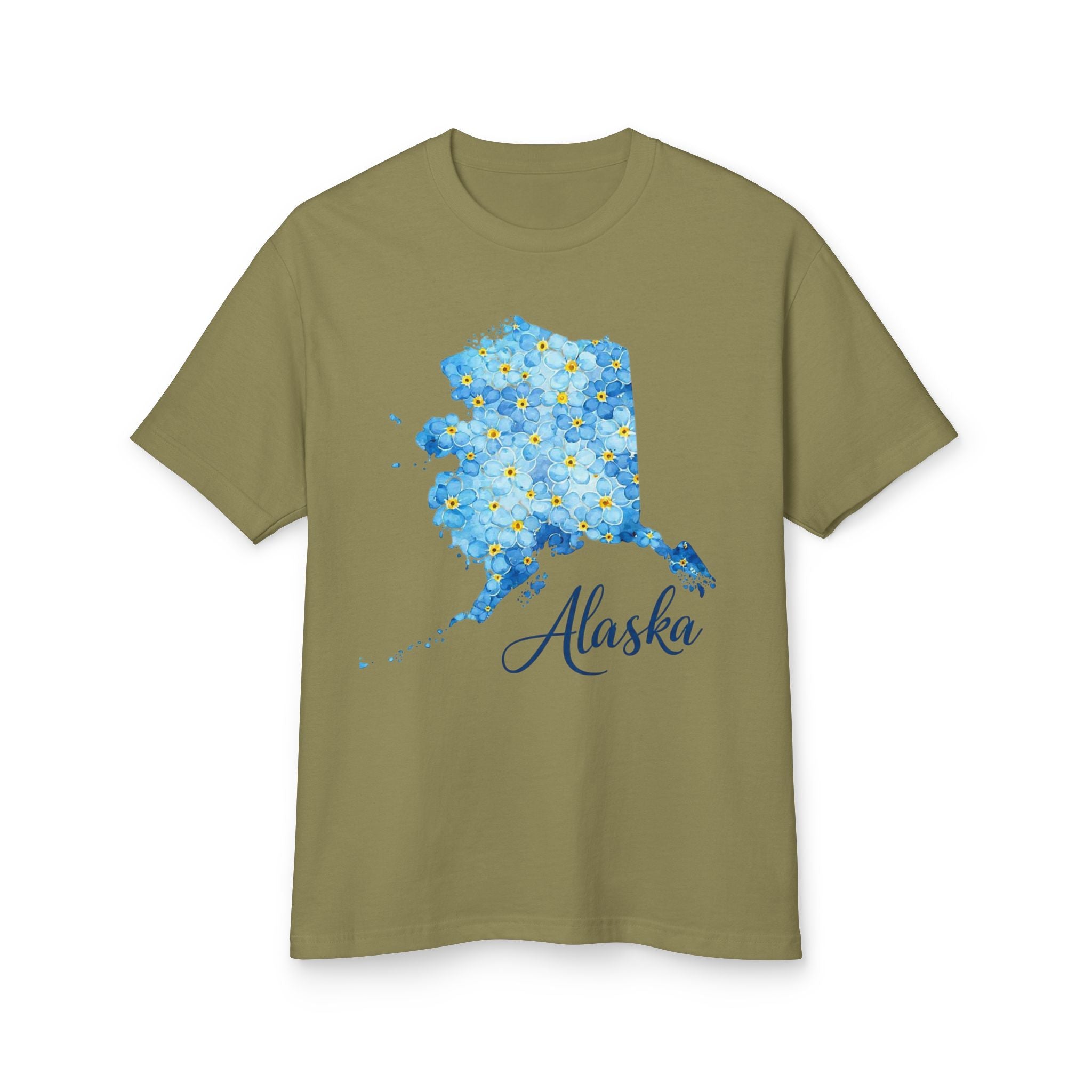 Alaska Forget-Me-Not Tee — Floral State Pride Cotton T-Shirt