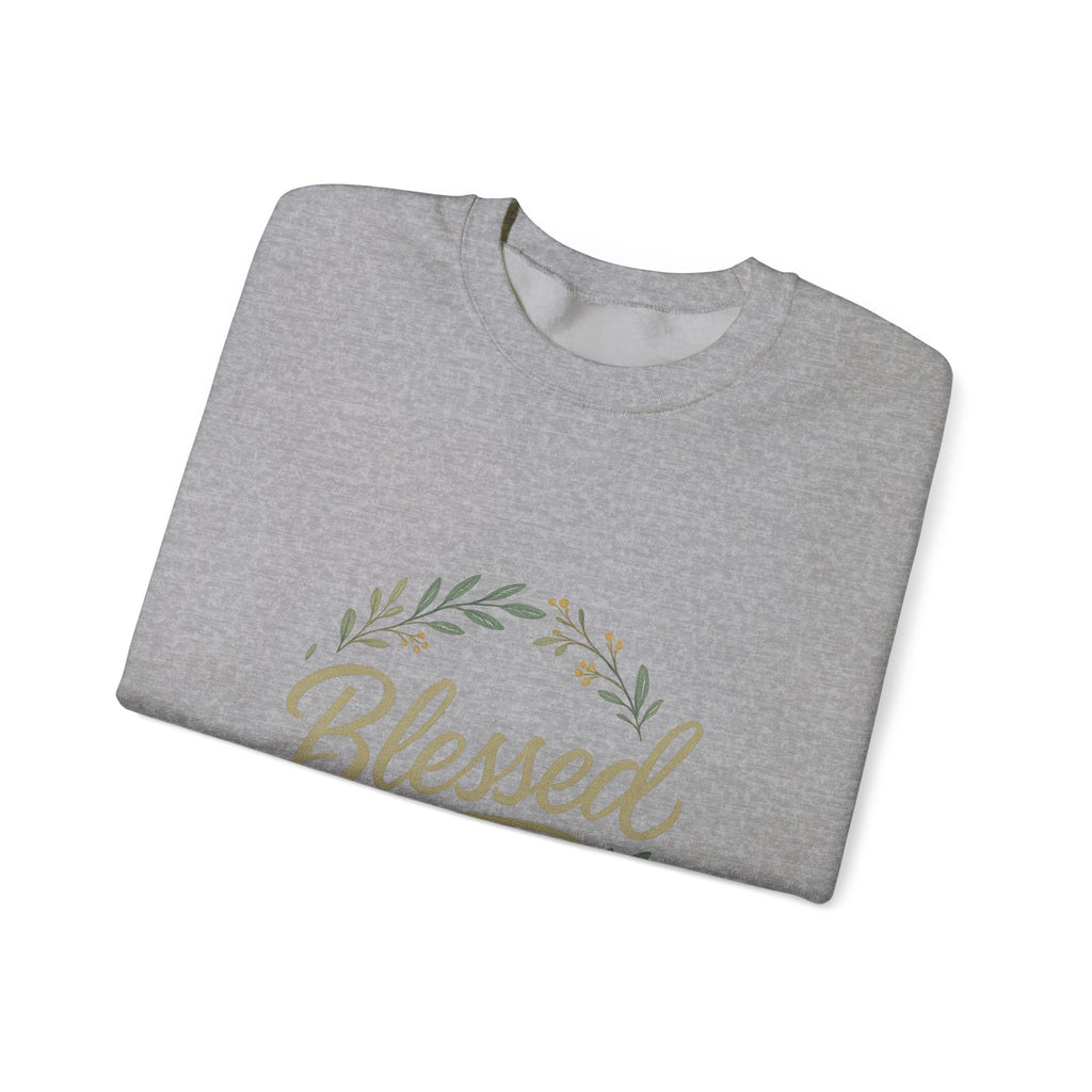 Blessed Crewneck Sweatshirt — Floral Wreath Faith Pullover