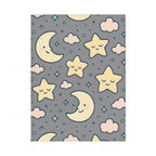 Cozy Toddler Blanket, Cute Moon and Star Design, Nursery Bed Decor, Baby Shower Gift, Kids Room Playtime, Starlight Dreams