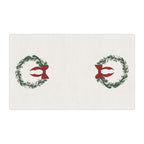 Christmas Wreath Tea Towel with Red Bow – Holiday Kitchen Linen
