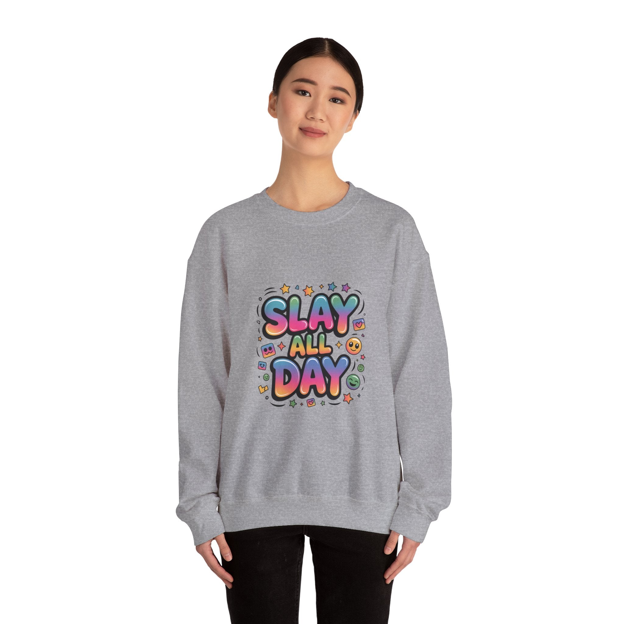 Slay All Day Sweatshirt — Motivational Crewneck for Confident Women