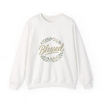 Blessed Crewneck Sweatshirt — Floral Wreath Faith Pullover