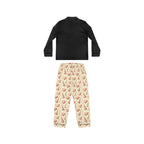 Satin Pajama Set – Heart Cookie Print Lounge PJs for Women
