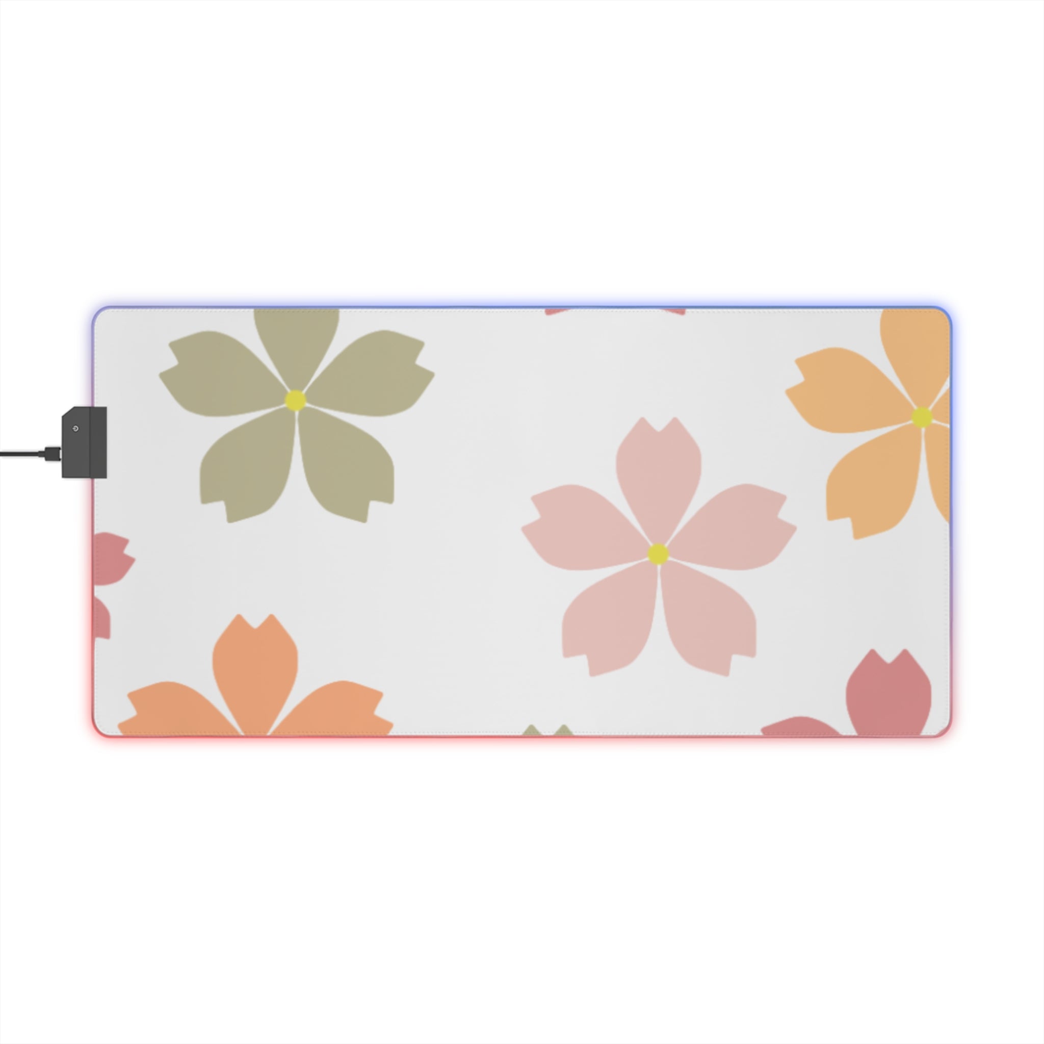 LED Gaming Mouse Pad — Sakura Floral RGB Desk Mat