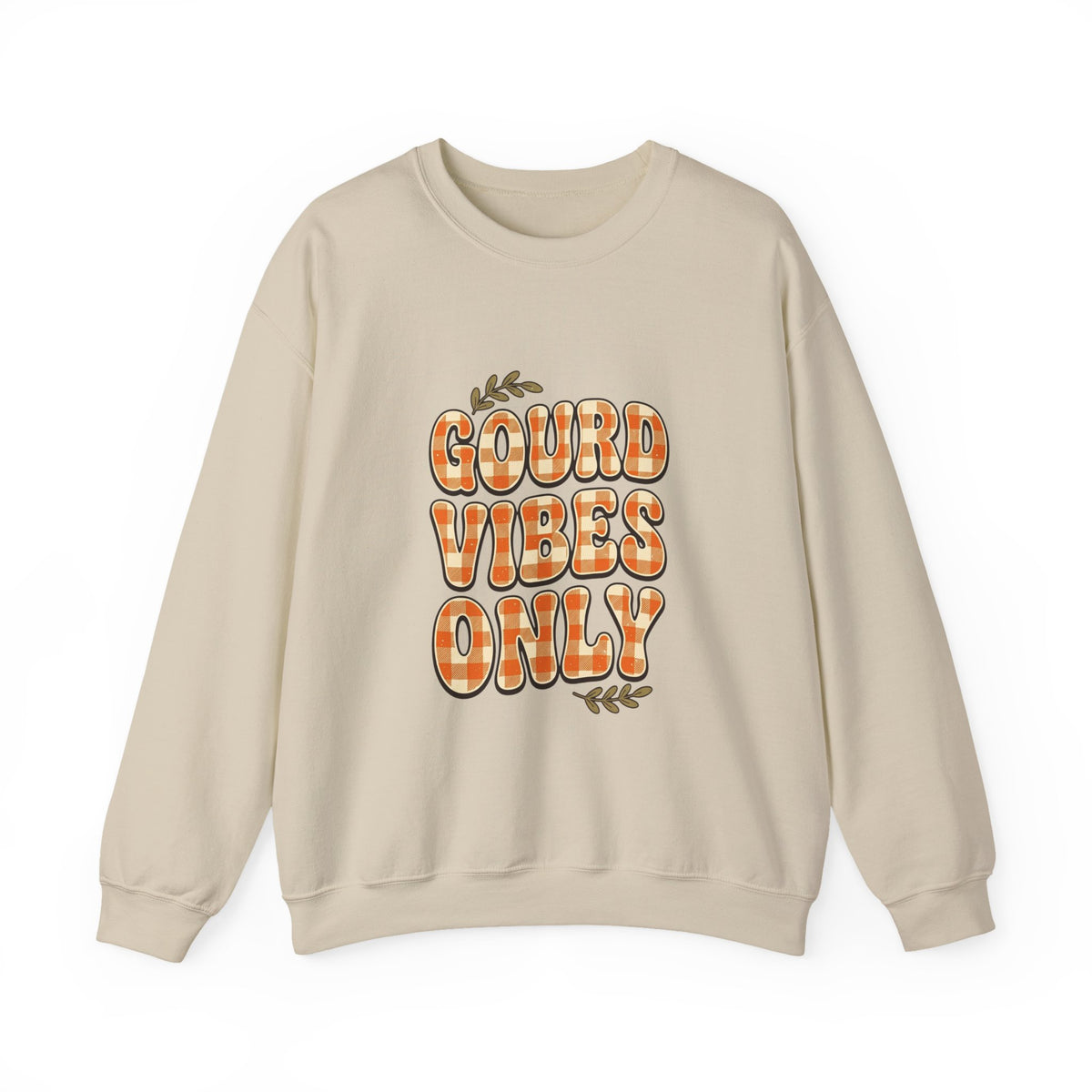 Gourd Vibes Only Sweatshirt | Pumpkin Season, Fall Plaid Lettering