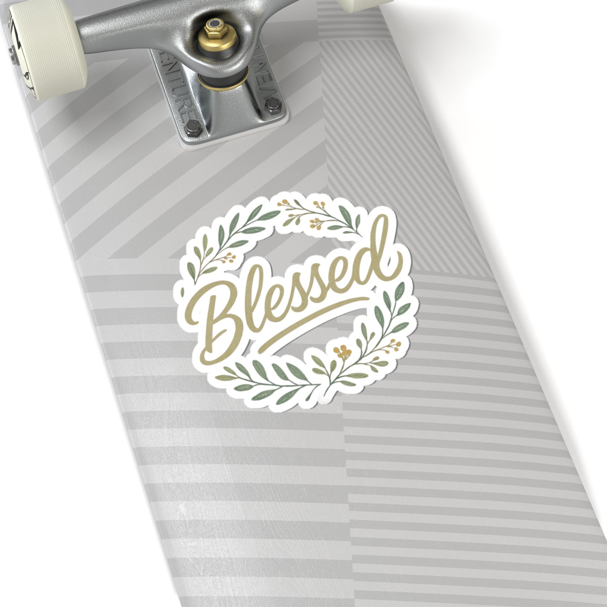 Blessed Floral Wreath Sticker — Kiss-Cut Inspirational Decal