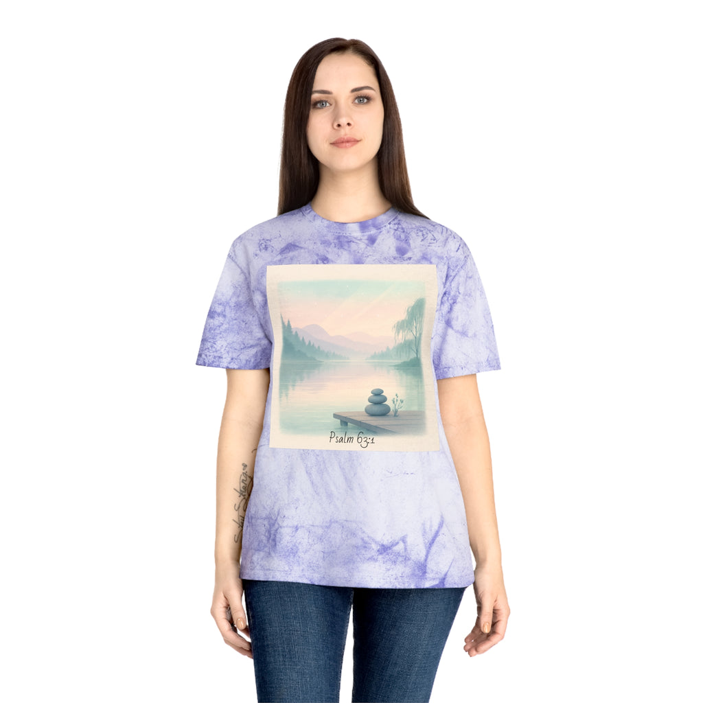 Serene Landscape T-Shirt, Relaxed Fit, Nature Lover Gift, Decorative Tee, Adventure Apparel, Meditation Top