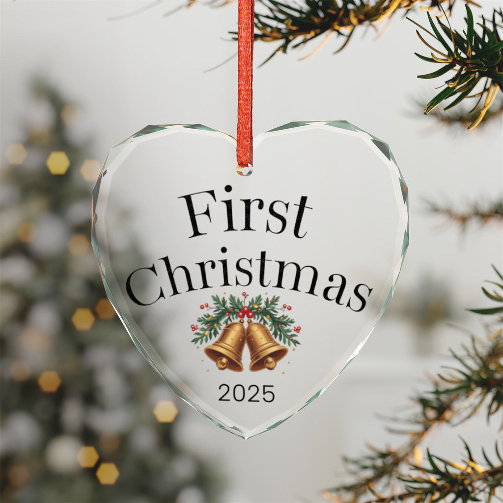 First Christmas 2025 Crystal Heart Ornament