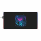 LED Gaming Mouse Pad with Cosmic Landscape Design | Gamer Accessories, Desk Decor, Office Gift, Unique Gaming Setup, LED Light