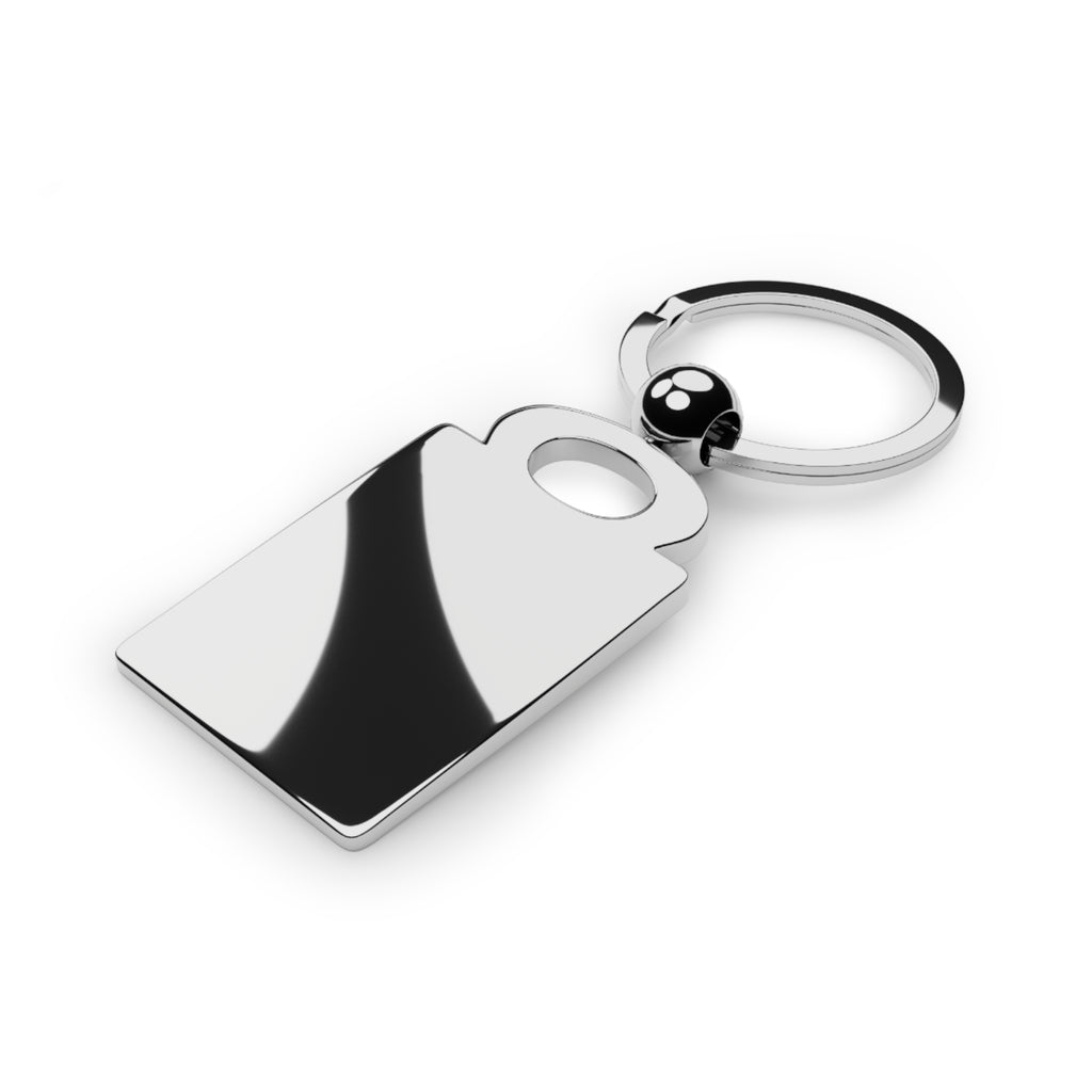 Floral Cross Keyring - Elegant Rectangle Keychain with Vintage Floral Design