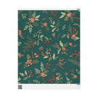 Green Floral Christmas Wrapping Paper