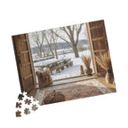 Cozy Winter Scene Puzzle (110, 252, 520, 1014-piece) - Perfect Gift for Family Game Night
