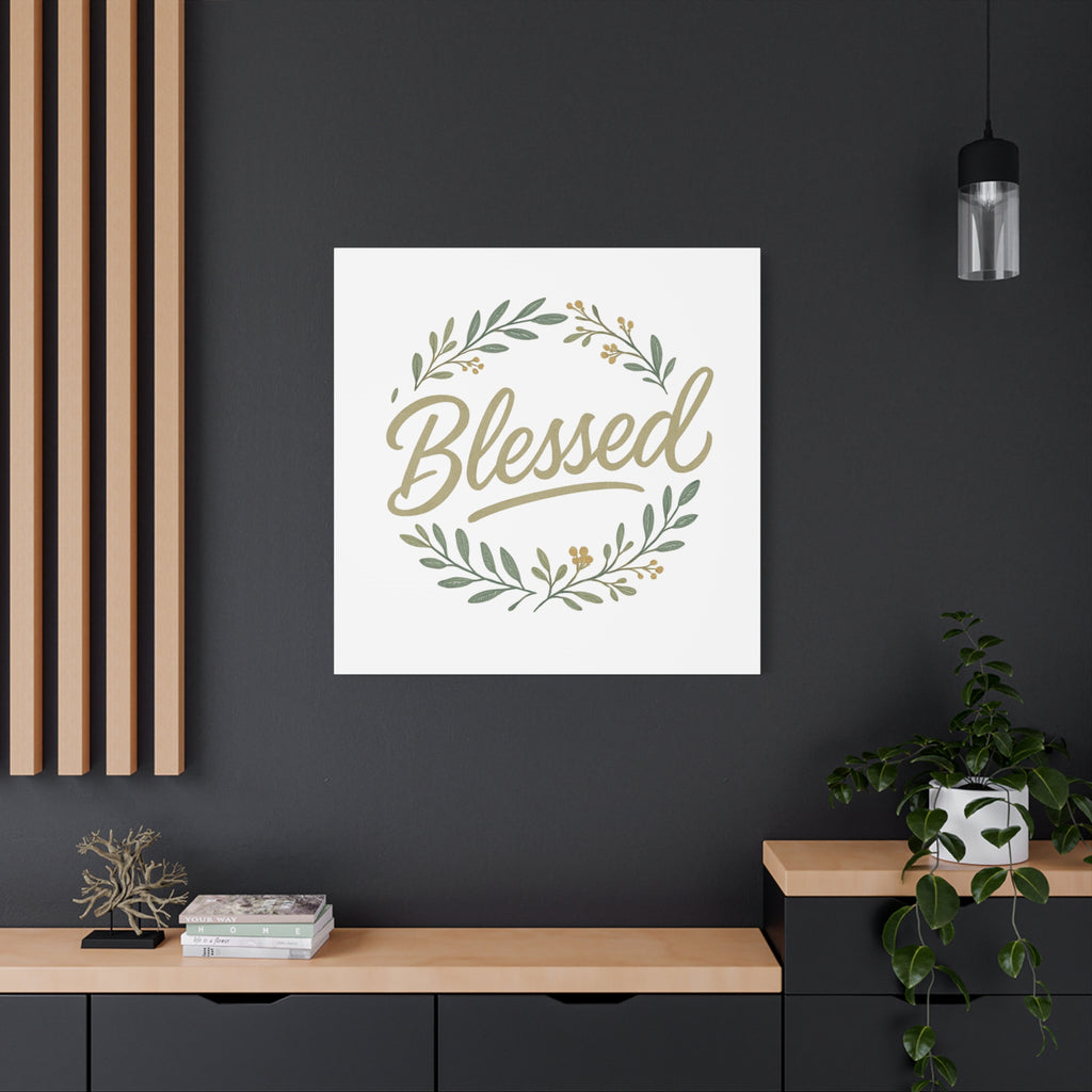 Blessed Wreath Matte Canvas Wall Art (Stretched 1.25")