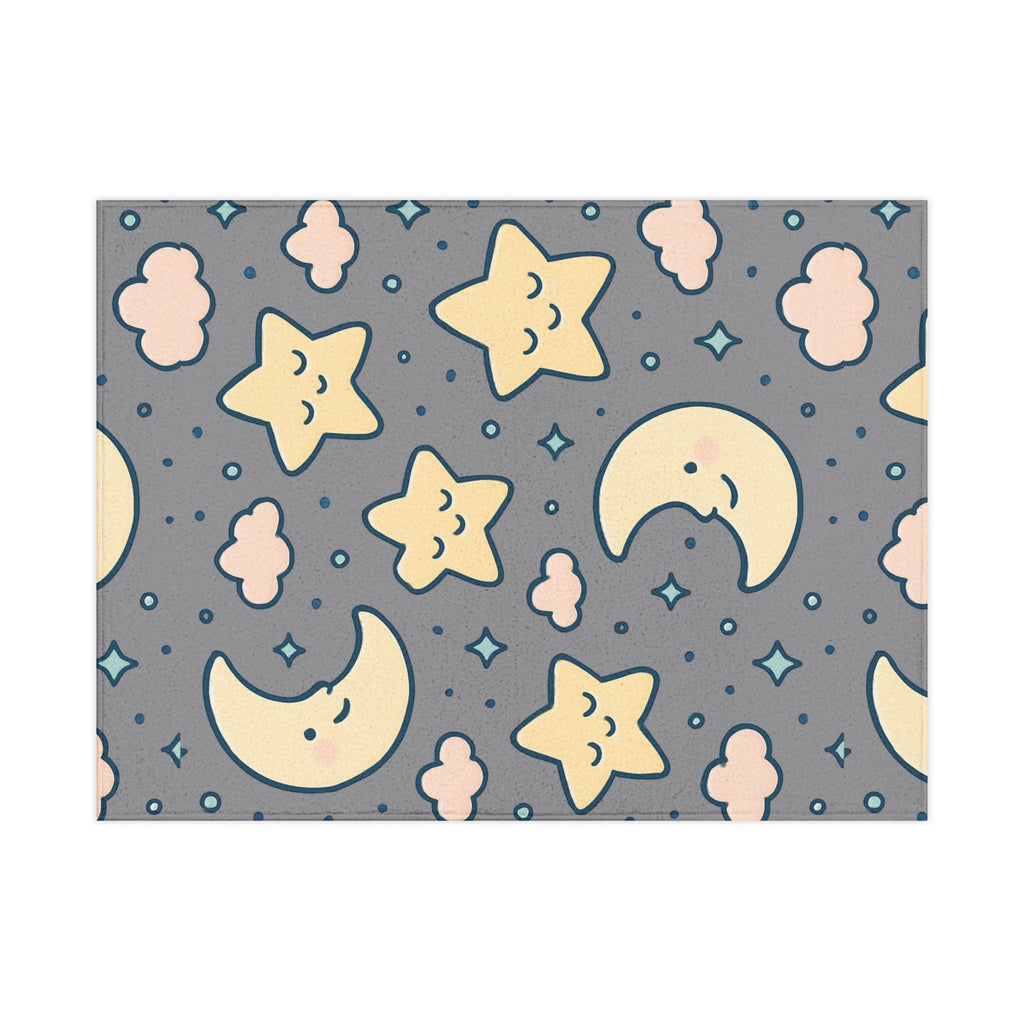 Cozy Toddler Blanket, Cute Moon and Star Design, Nursery Bed Decor, Baby Shower Gift, Kids Room Playtime, Starlight Dreams