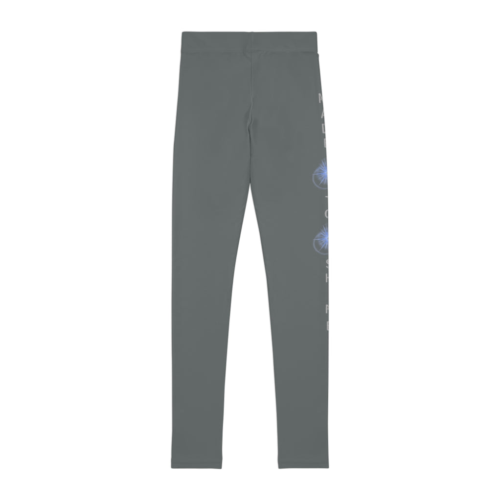Made to Shine Youth Leggings — Dark Gray All-Over Print