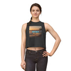 Stay Salty Crop Top — Beach Sunset Tank with "Stay Salty Make Waves" Graphic