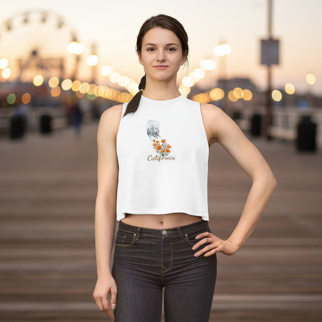 California State Flower Women's Crop Top — Golden Poppy Tank
