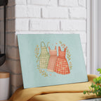 Vintage Apron Glass Cutting Board