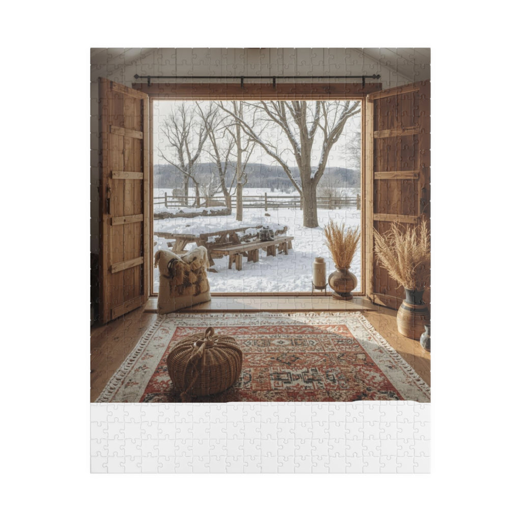 Cozy Winter Scene Puzzle (110, 252, 520, 1014-piece) - Perfect Gift for Family Game Night