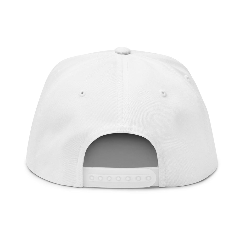 Redeemed Embroidered Flat Bill Cap — White Christian Baseball Hat