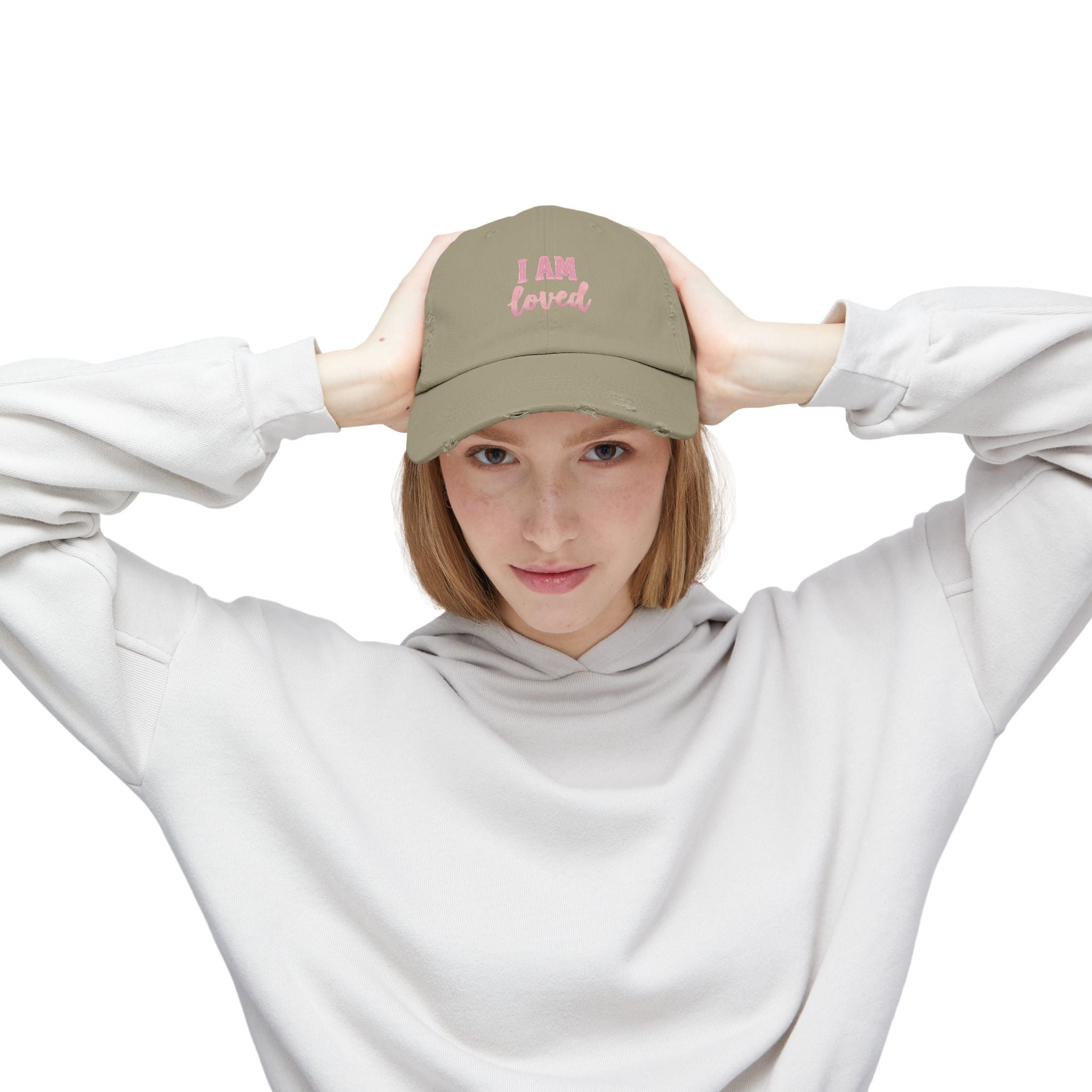 I AM LOVED Distressed Cap — Women's Inspirational Dad Hat