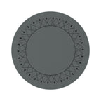 Gray Mandala Round Rug — Geometric Boho Floor Mat