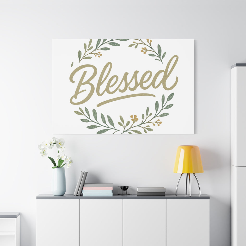 Blessed Wreath Matte Canvas Wall Art (Stretched 1.25")
