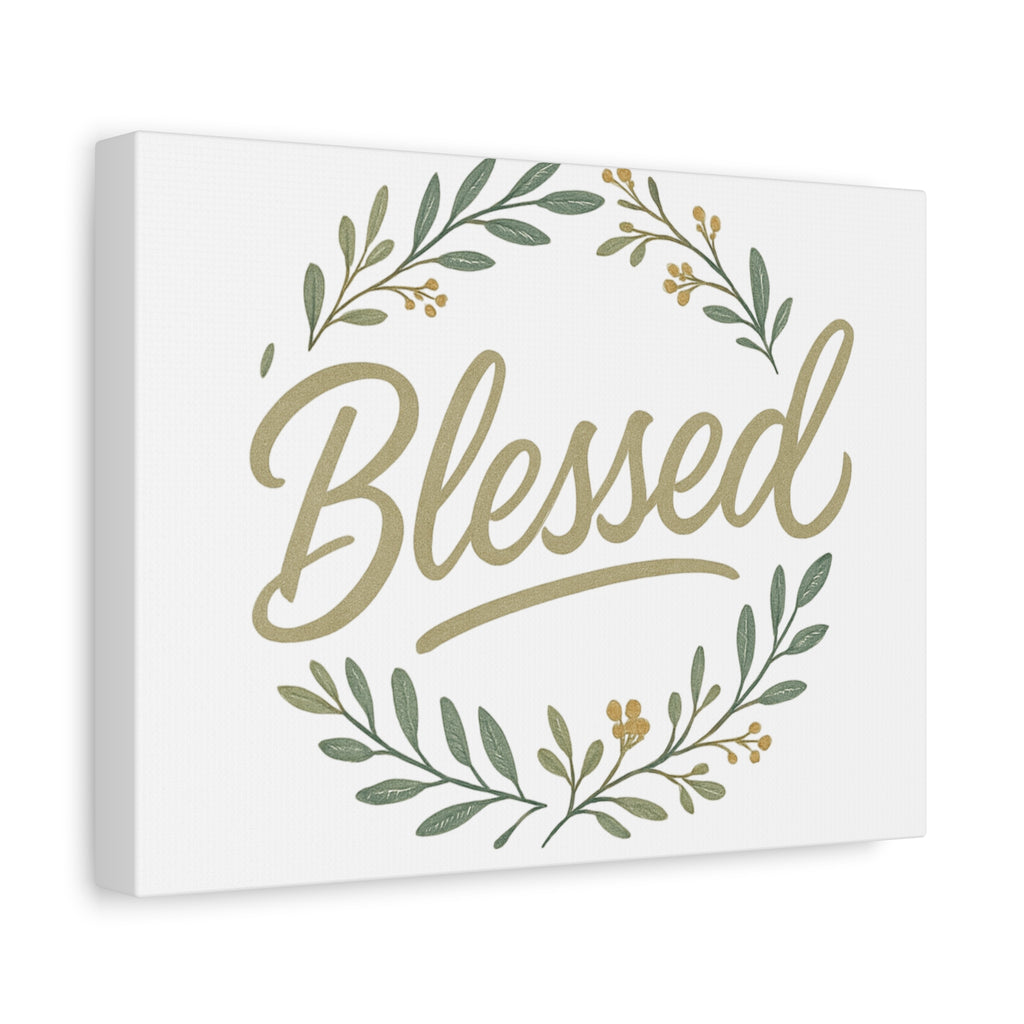 Blessed Wreath Matte Canvas Wall Art (Stretched 1.25")