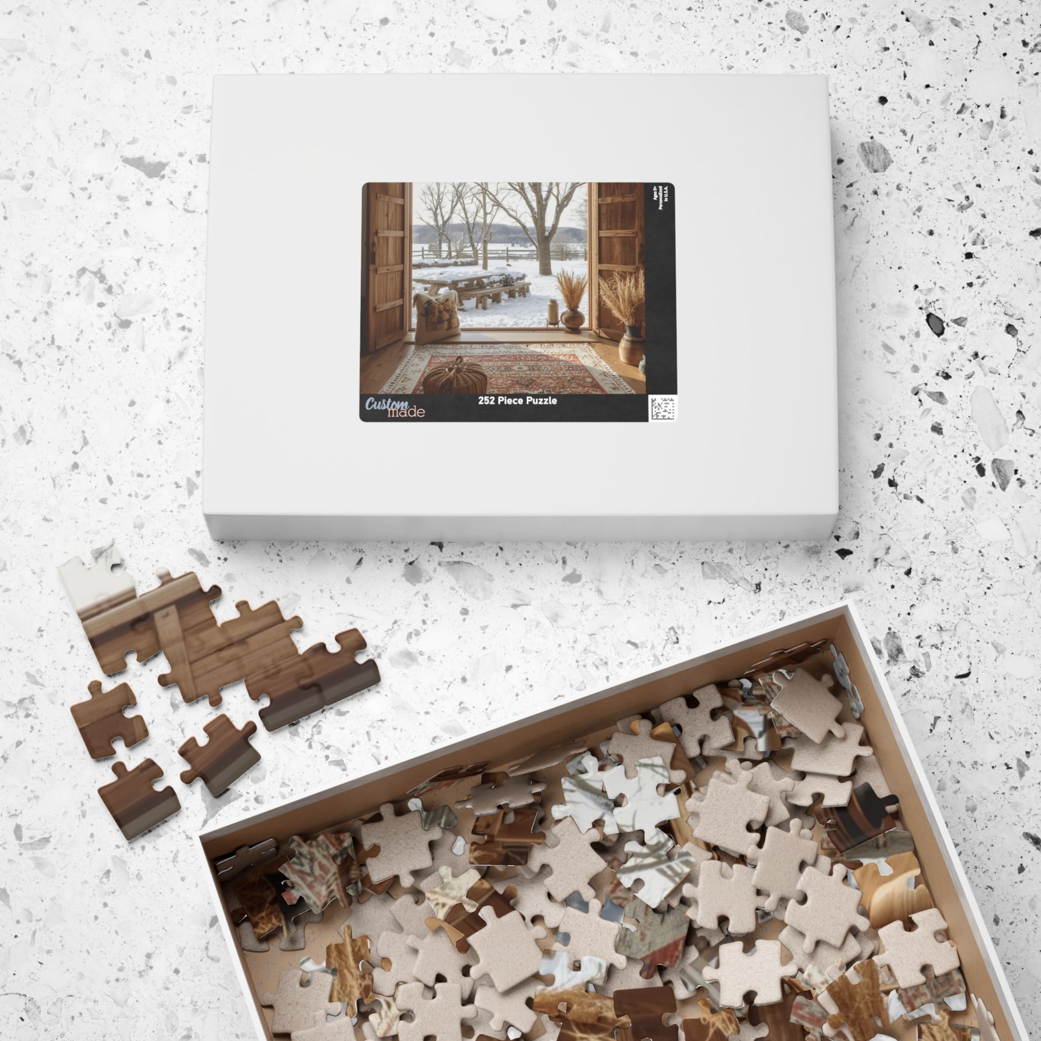 Cozy Winter Scene Puzzle (110, 252, 520, 1014-piece) - Perfect Gift for Family Game Night