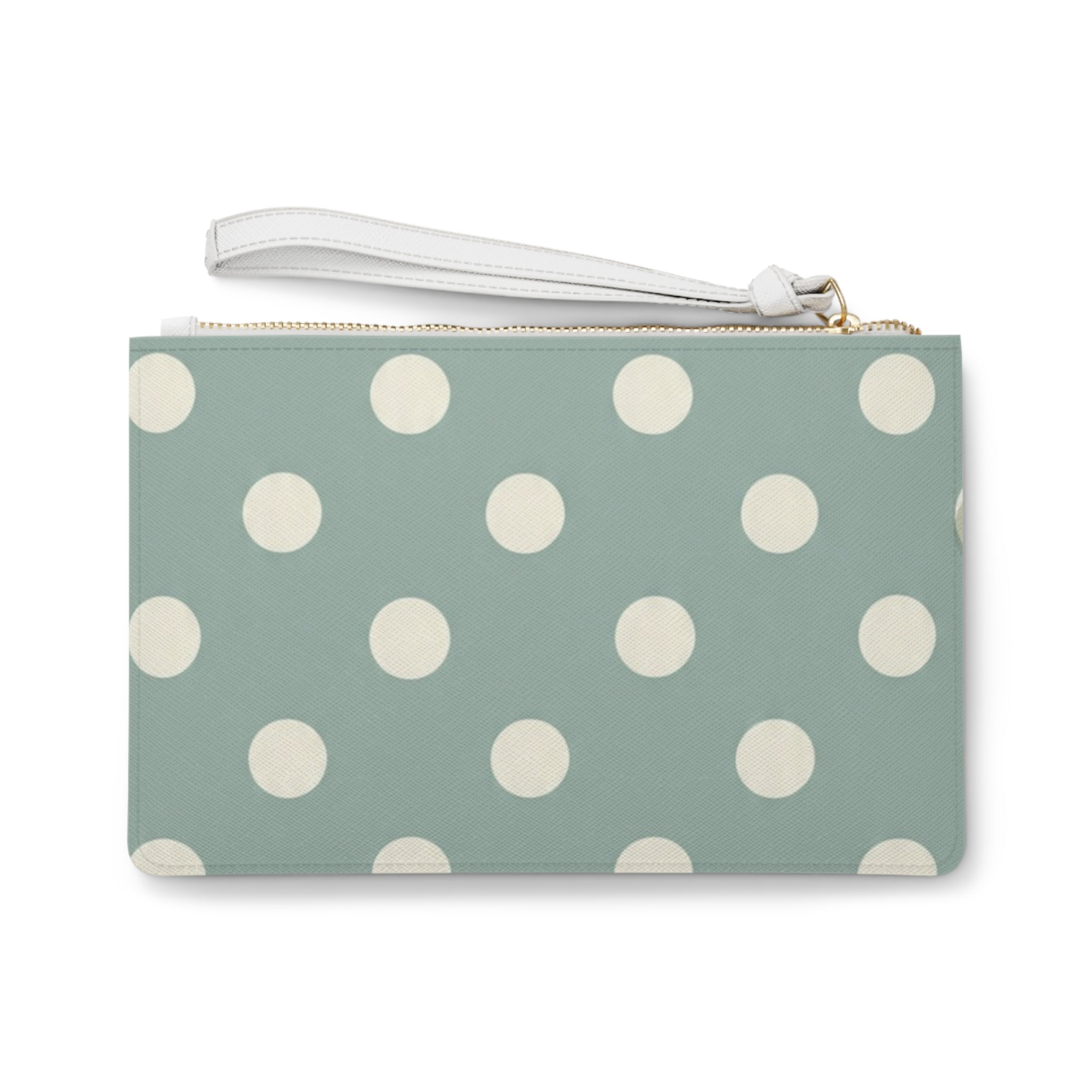 Light Green Polka Dot Clutch Bag — Cute Handheld Evening Clutch