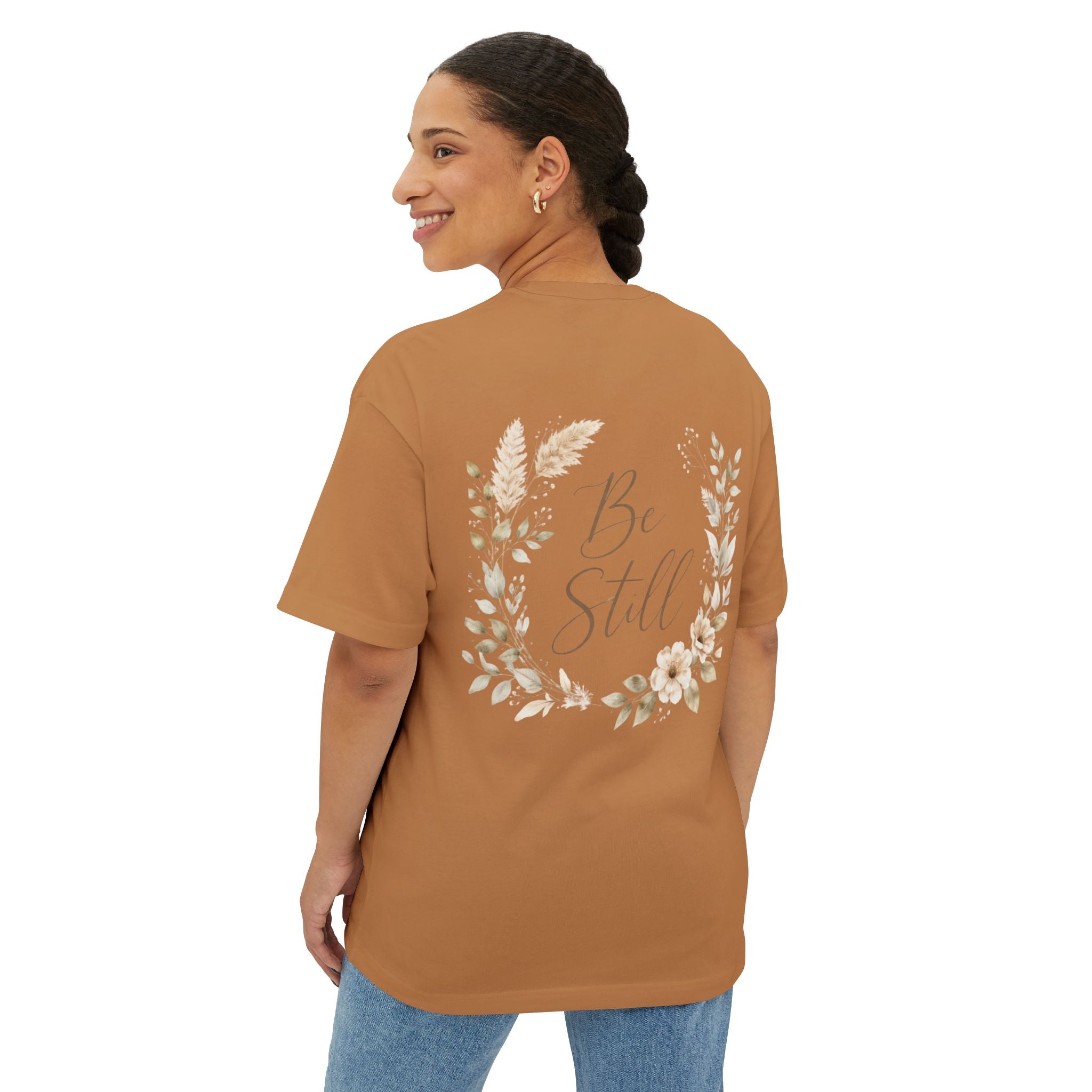 Be Still Floral Tee — Oversized Boxy T‑Shirt